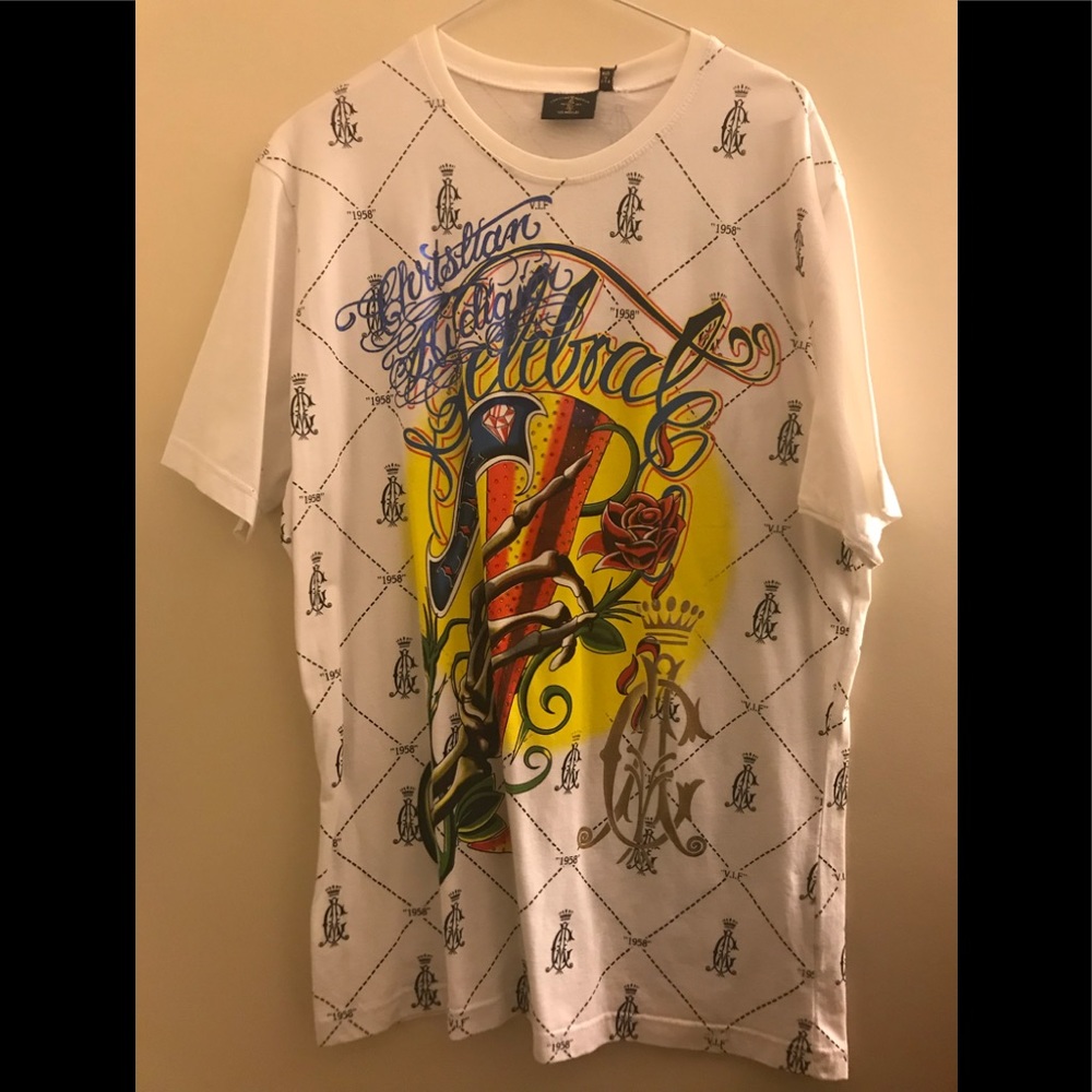 White Christian audigier shirt